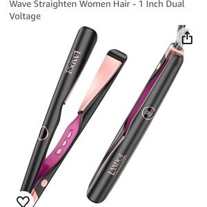 LANDOT Hair Straightener Flat Curling Iron: Straightener and Curler 2 in 1